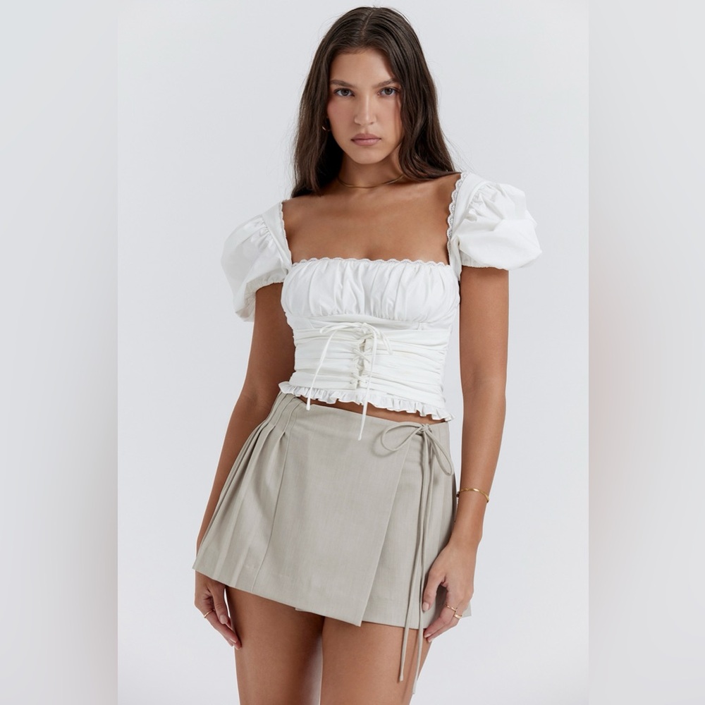 House of CB Tatum Pleated Mini Skirt XS